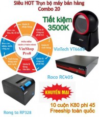 Combo 20 – Trọn bộ phần mềm quản lý VinshopPro8 + máy bán hàng 7.650K Tiết kiệm 3.500K